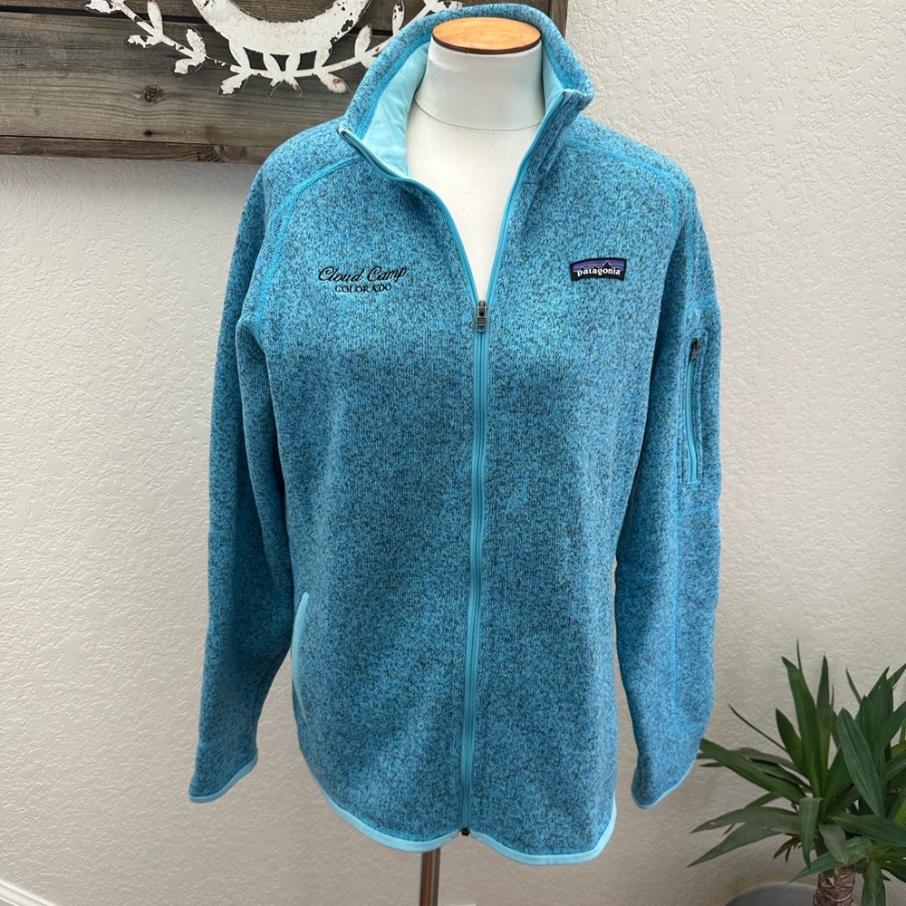Patagonia Women's Better Sweater Jacket Blue Embroidered‎ Company Logo Size L